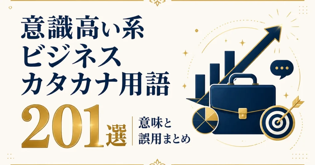 意識高い系ビジネスカタカナ用語201選｜意味と誤用まとめ