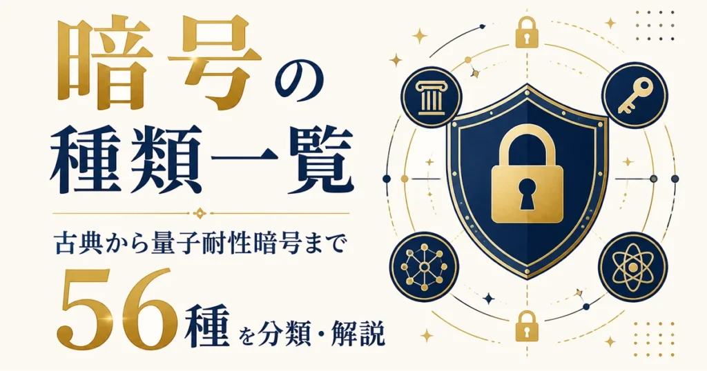 暗号の種類一覧｜古典から量子耐性暗号まで56種を分類・解説