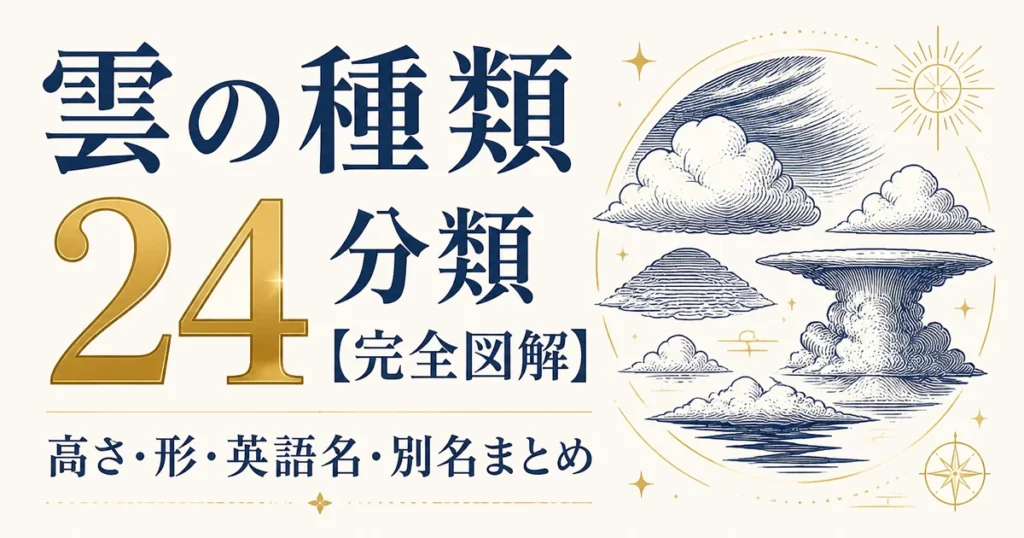 雲の種類 24分類【完全図解】高さ・形・英語名・別名まとめ