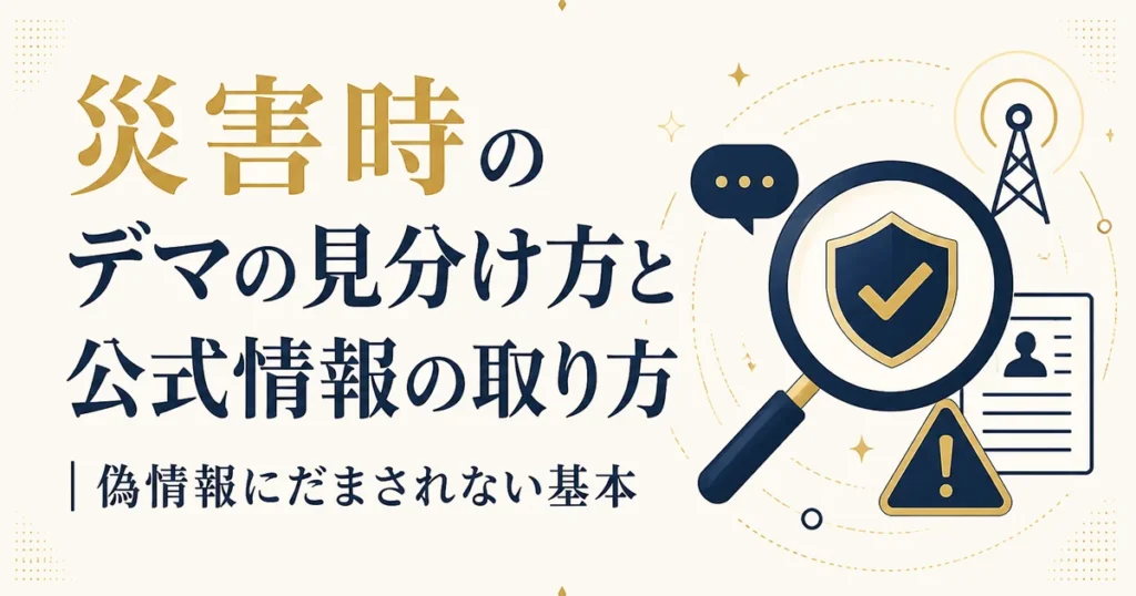 災害時のデマの見分け方と公式情報の取り方｜偽情報にだまされない基本