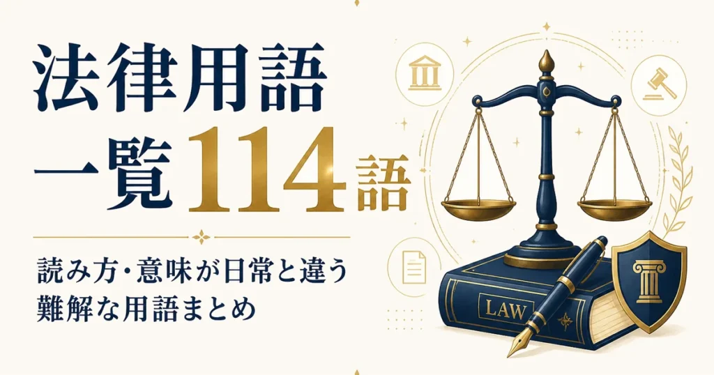 法律用語一覧114語｜読み方・意味が日常と違う難解な用語まとめ