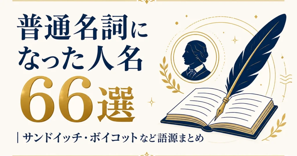 普通名詞になった人名66選｜サンドイッチ・ボイコットなど語源まとめ