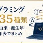 プログラミング言語35種類｜名前の由来・誕生年・歴史を年表でまとめ