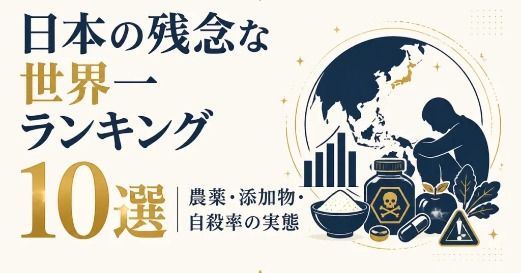 日本の残念な世界一ランキング10選｜農薬・添加物・自殺率の実態