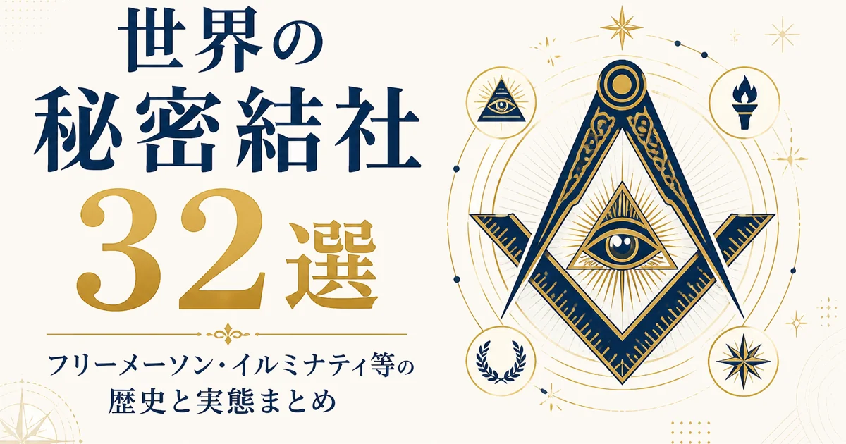 世界の秘密結社32選｜フリーメーソン・イルミナティ等の歴史と実態まとめ
