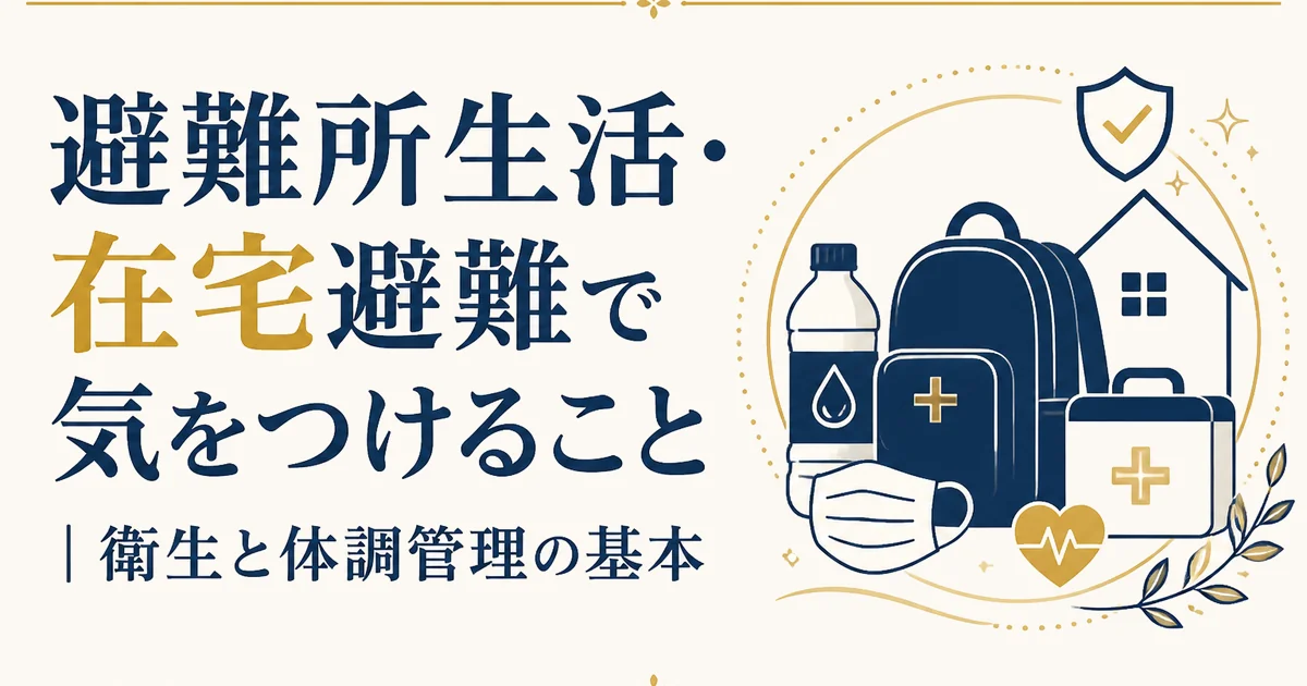 避難所生活・在宅避難で気をつけること|衛生と体調管理の基本