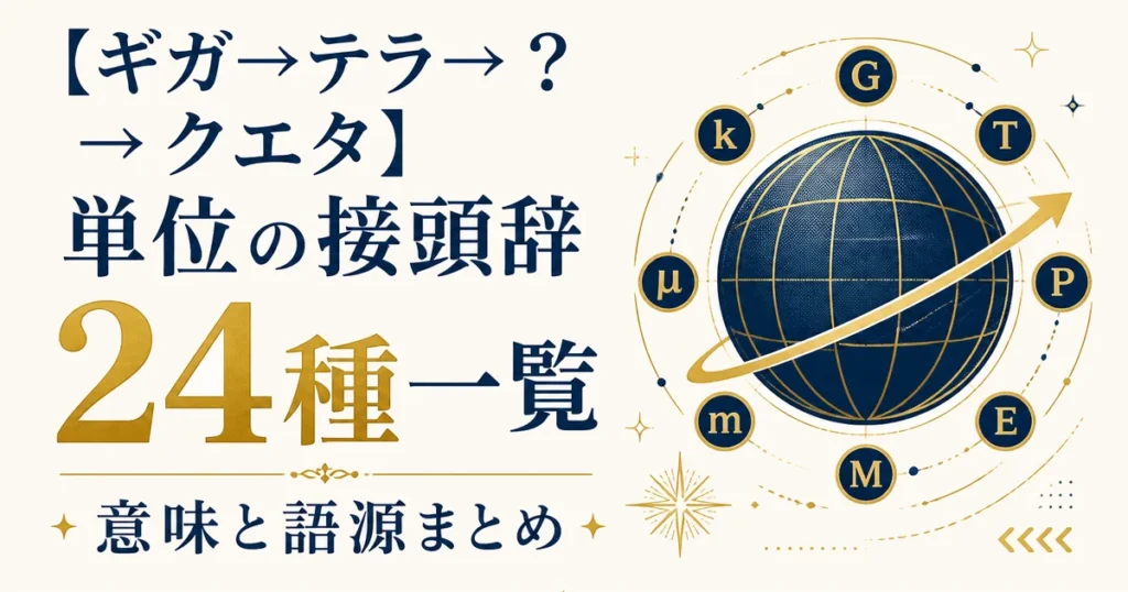 【ギガ→テラ→？→クエタ】単位の接頭辞24種一覧｜意味と語源まとめ