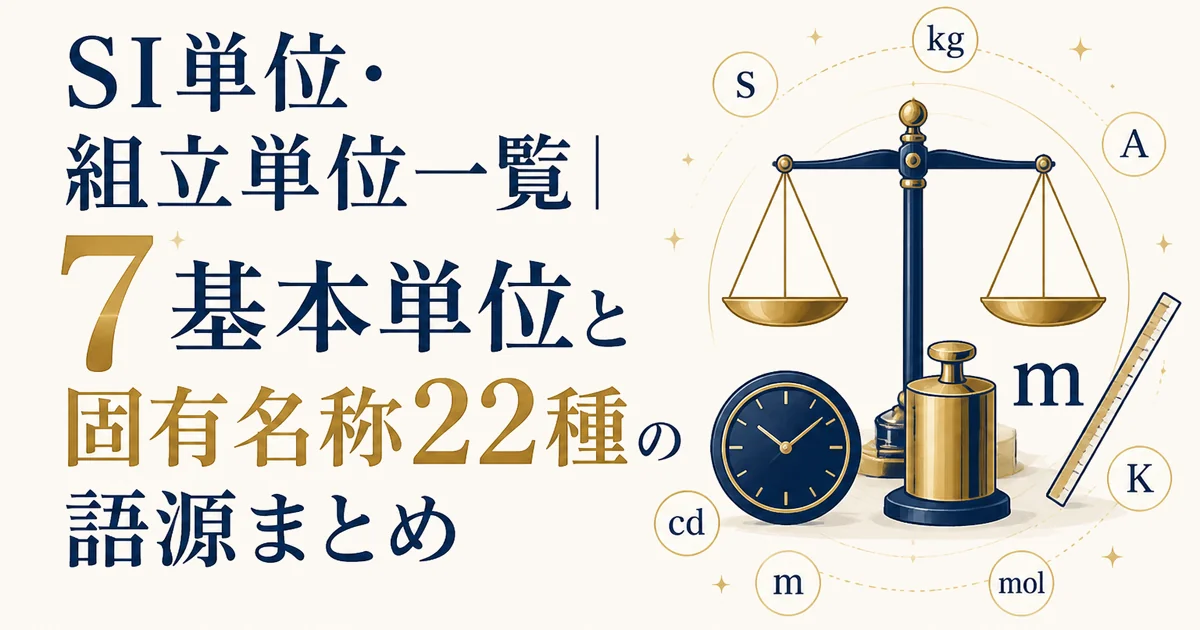 SI単位・組立単位一覧|7基本単位と固有名称22種の語源まとめ
