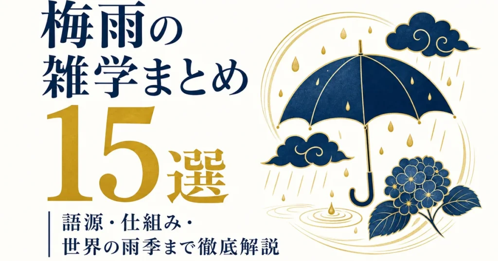 梅雨の雑学まとめ15選｜語源・仕組み・世界の雨季まで徹底解説