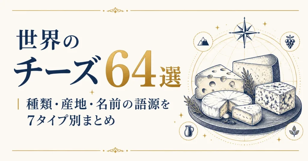 世界のチーズ64選｜種類・産地・名前の語源を7タイプ別まとめ