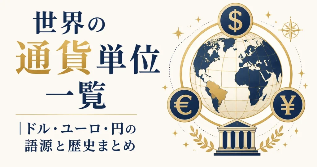 世界の通貨単位一覧｜ドル・ユーロ・円の語源と歴史まとめ