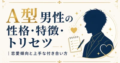 A型男性の性格・特徴・トリセツ｜恋愛傾向と上手な付き合い方