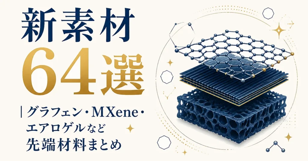 新素材64選｜グラフェン・MXene・エアロゲルなど先端材料まとめ