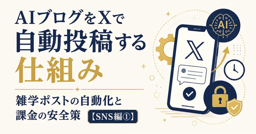 AIブログをXで自動投稿する仕組み｜雑学ポストの自動化と課金の安全策【SNS編①】