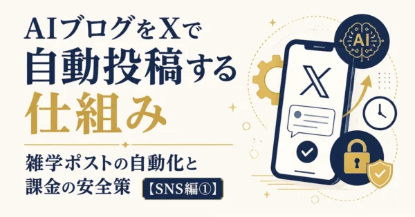 AIブログをXで自動投稿する仕組み｜雑学ポストの自動化と課金の安全策【SNS編①】