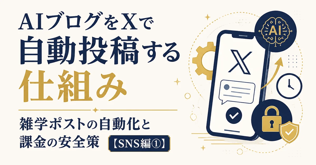 AIブログをXで自動投稿する仕組み|雑学ポストの自動化と課金の安全策【SNS編①】