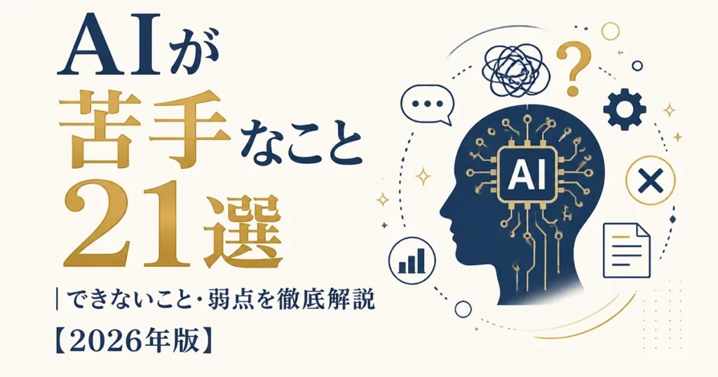 AIが苦手なこと21選｜できないこと・弱点を徹底解説【2026年版】