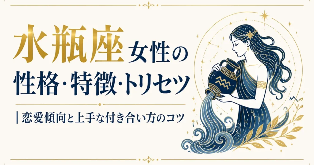水瓶座女性の性格・特徴・トリセツ｜恋愛傾向と上手な付き合い方のコツ