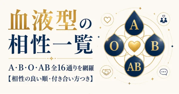 血液型の相性一覧｜A・B・O・AB全16通りを網羅【相性の良い順・付き合い方つき】