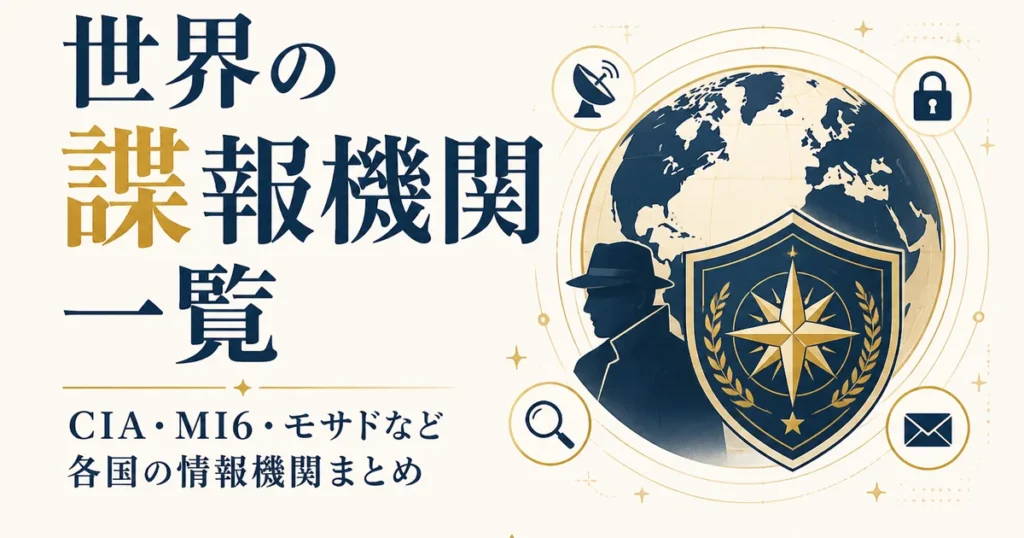 世界の諜報機関一覧｜CIA・MI6・モサドなど各国の情報機関まとめ