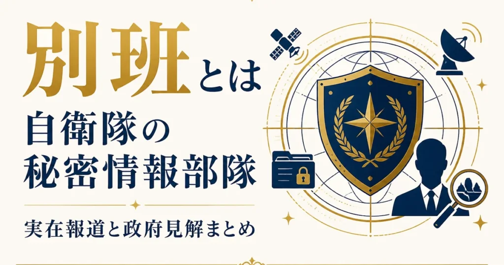 別班とは｜自衛隊の秘密情報部隊・実在報道と政府見解まとめ