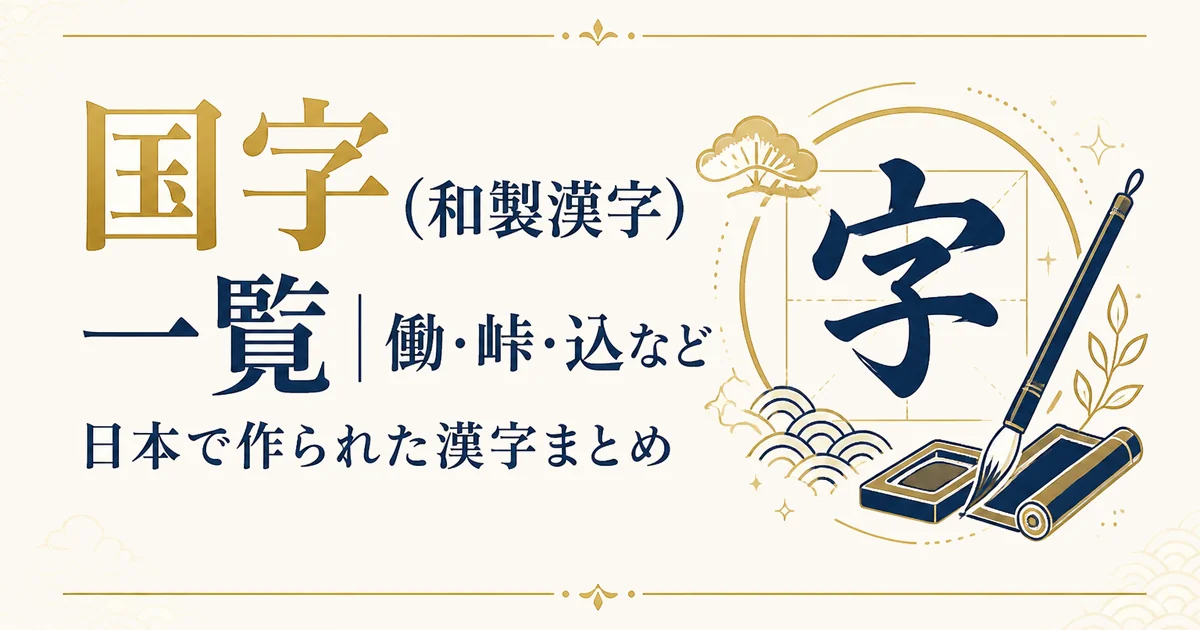 国字(和製漢字)一覧|働・峠・込など日本で作られた漢字まとめ