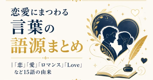 恋愛にまつわる言葉の語源まとめ｜「恋」「愛」「ロマンス」「Love」など15語の由来