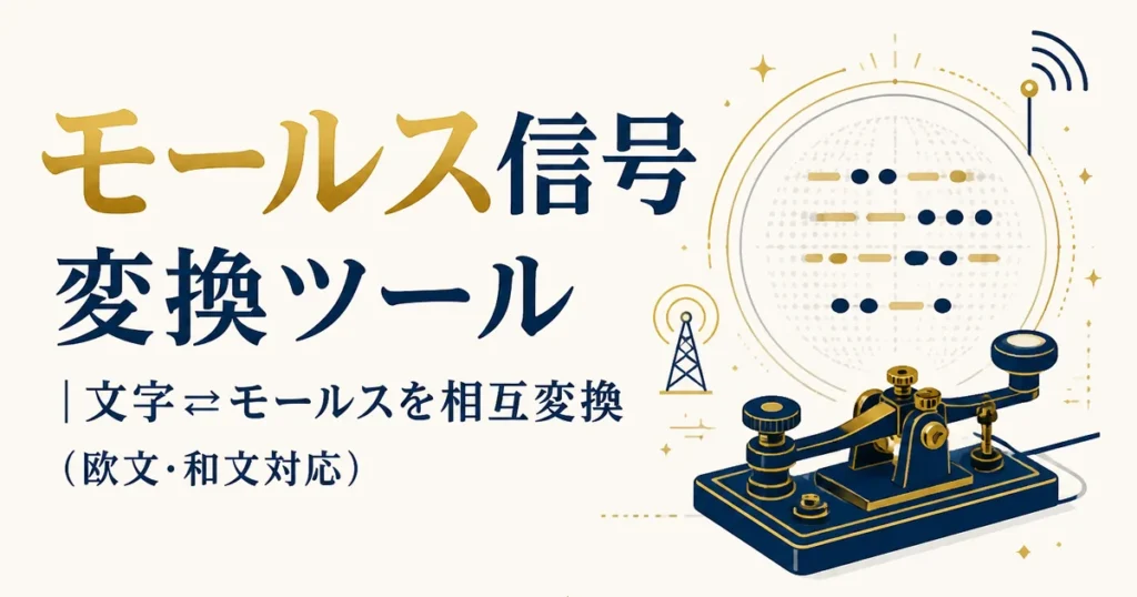 モールス信号 変換ツール｜文字⇄モールスを相互変換（欧文・和文対応）