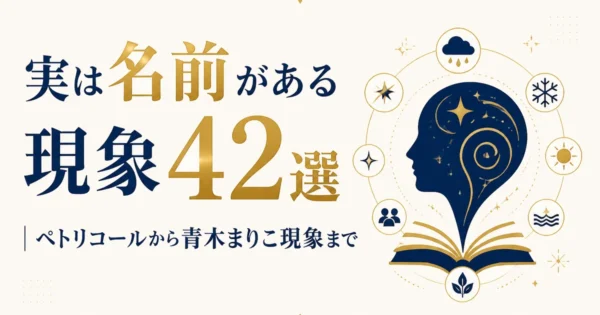 実は名前がある現象42選｜ペトリコールから青木まりこ現象まで