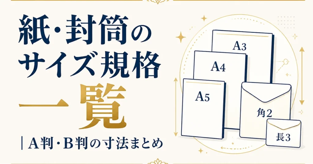 紙・封筒のサイズ規格一覧｜A判・B判の寸法まとめ