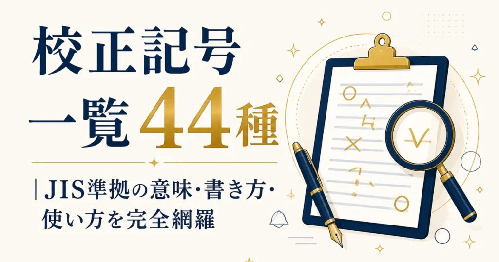 校正記号一覧44種｜JIS準拠の意味・書き方・使い方を完全網羅
