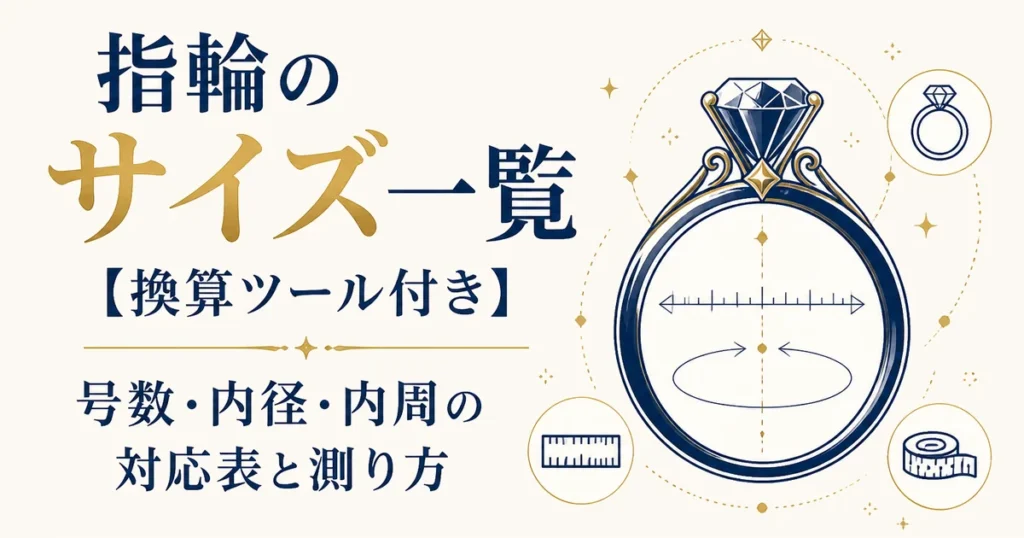 指輪のサイズ一覧【換算ツール付き】｜号数・内径・内周の対応表と測り方