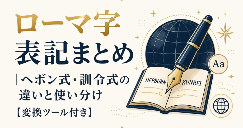 ローマ字表記まとめ｜ヘボン式・訓令式の違いと使い分け【変換ツール付き】