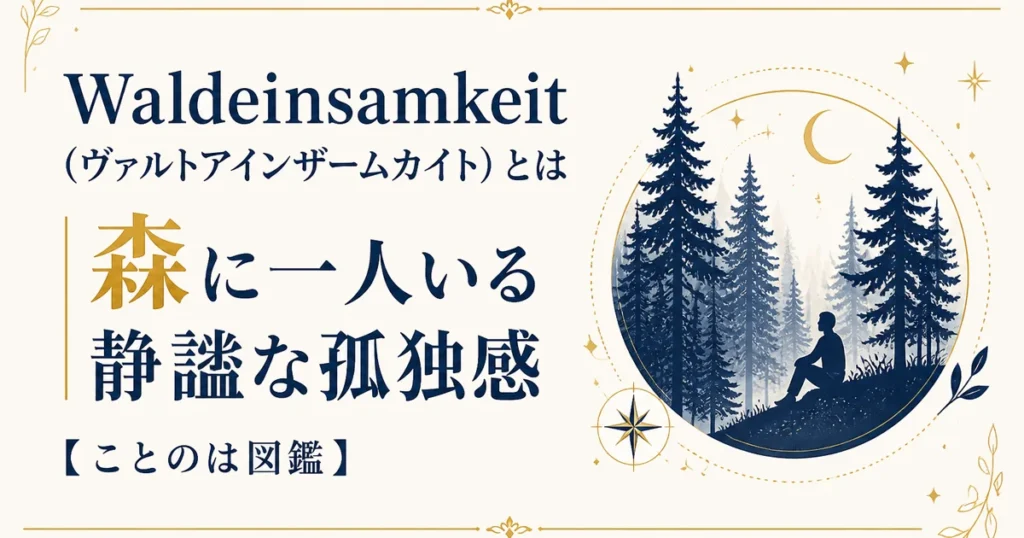 Waldeinsamkeit（ヴァルトアインザームカイト）とは｜森に一人いる静謐な孤独感【ことのは図鑑】