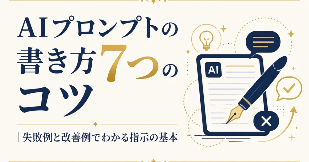 AIプロンプトの書き方7つのコツ｜失敗例と改善例でわかる指示の基本