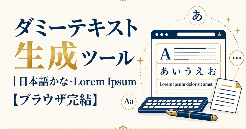 ダミーテキスト生成ツール｜日本語かな・Lorem Ipsum【ブラウザ完結】
