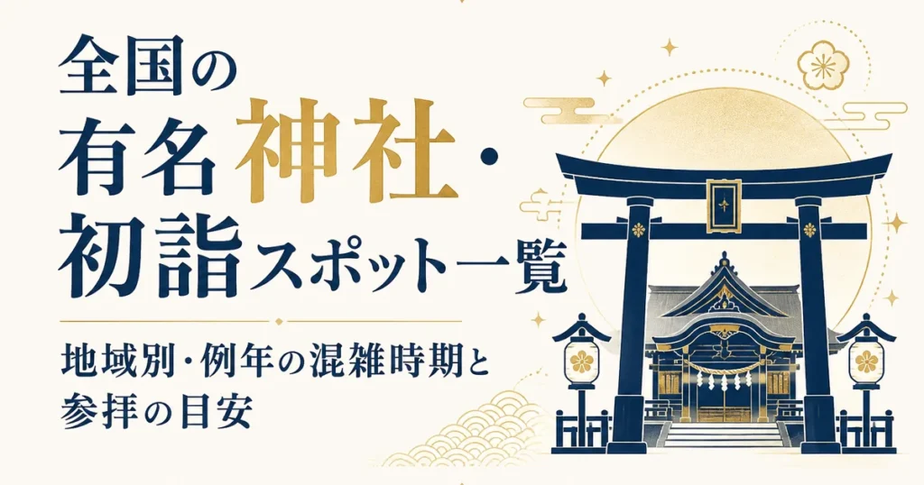 全国の有名神社・初詣スポット一覧｜地域別・例年の混雑時期と参拝の目安