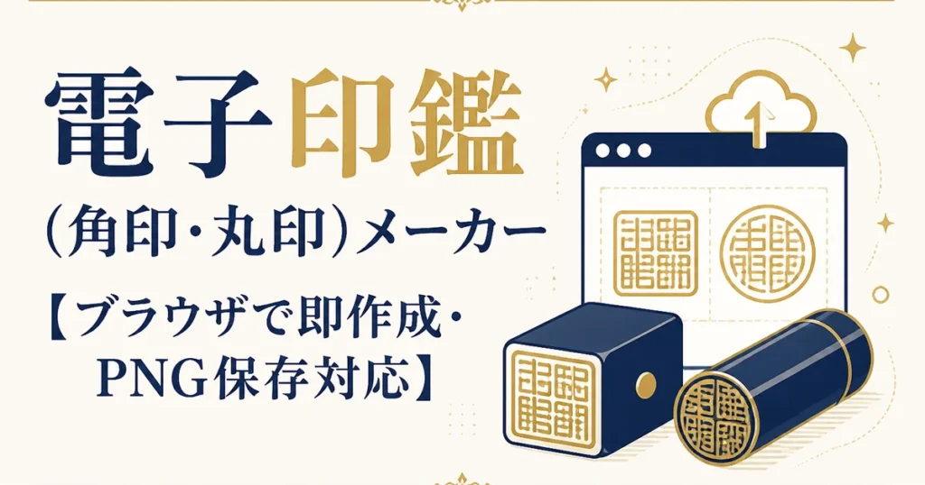 電子印鑑（角印・丸印）メーカー【ブラウザで即作成・PNG保存対応】