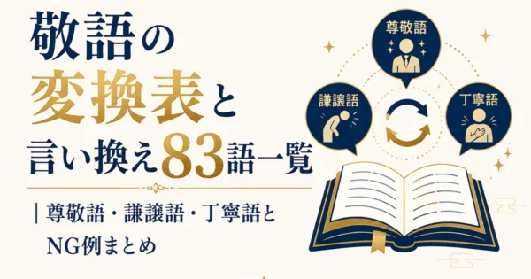 敬語の変換表と言い換え83語一覧｜尊敬語・謙譲語・丁寧語とNG例まとめ
