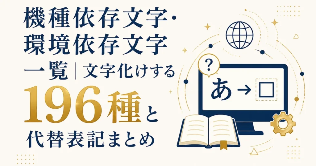 機種依存文字・環境依存文字一覧｜文字化けする196種と代替表記まとめ
