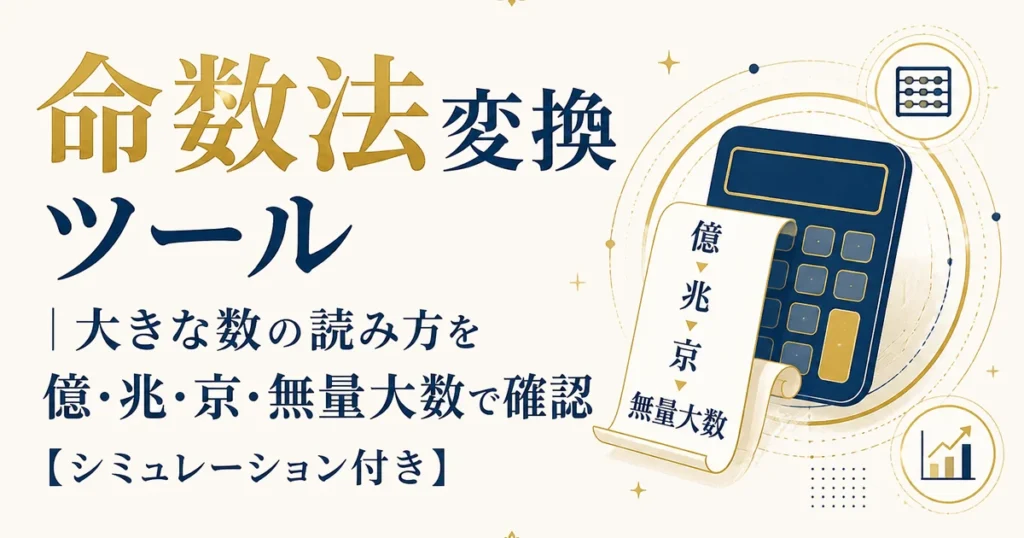 命数法変換ツール｜大きな数の読み方を億・兆・京・無量大数で確認【シミュレーション付き】