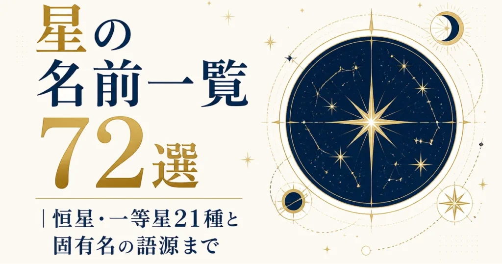 星の名前一覧72選｜恒星・一等星21種と固有名の語源まで