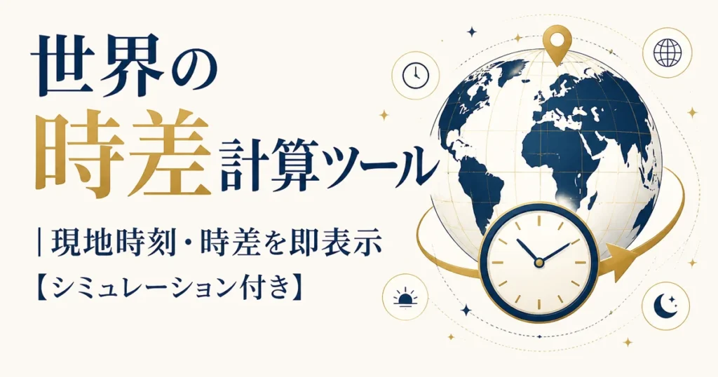 世界の時差計算ツール｜現地時刻・時差を即表示【シミュレーション付き】