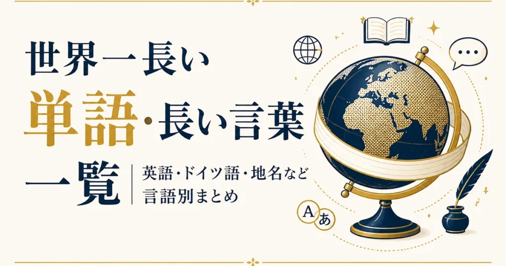 世界一長い単語・長い言葉一覧｜英語・ドイツ語・地名など言語別まとめ