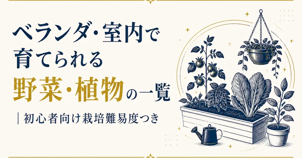 ベランダ・室内で育てられる野菜・植物の一覧｜初心者向け栽培難易度つき