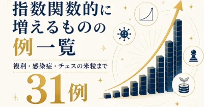 指数関数的に増えるものの例一覧｜複利・感染症・チェスの米粒まで31例