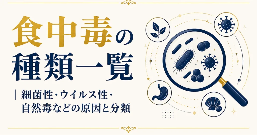 食中毒の種類一覧｜細菌性・ウイルス性・自然毒などの原因と分類