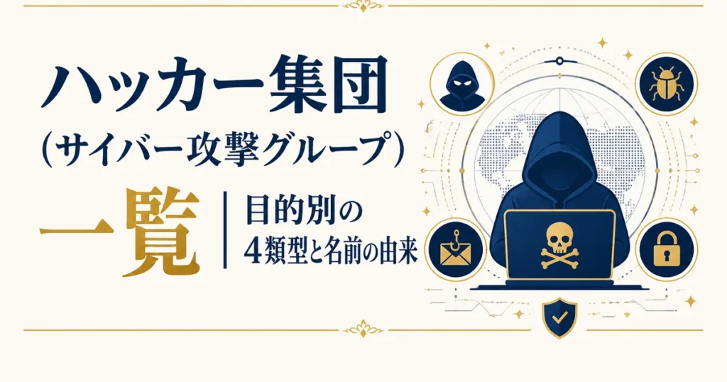 ハッカー集団（サイバー攻撃グループ）一覧｜目的別の4類型と名前の由来