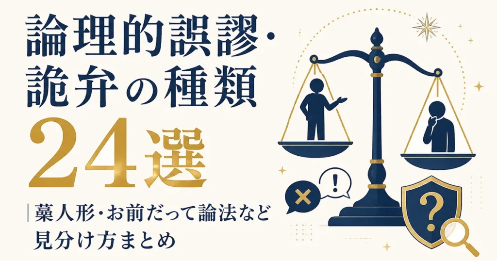 論理的誤謬・詭弁の種類24選｜藁人形・お前だって論法など見分け方まとめ