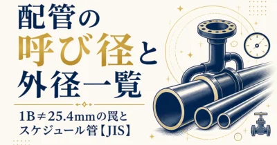 配管の呼び径と外径一覧｜1B≠25.4mmの罠とスケジュール管【JIS】